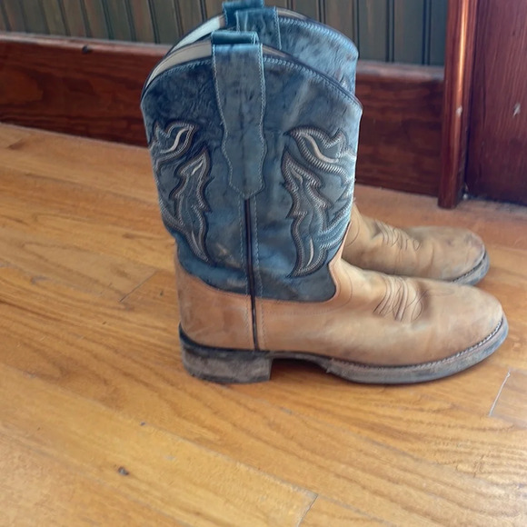 Old West boys green and tan boots size 4.5D - Picture 3 of 7